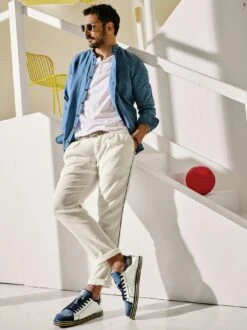 Viel-Flachs-Jeanshemd -Bekleidungsverkauf Geschäft EC10 4927 DA