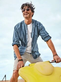 Viel-Flachs-Jeanshemd -Bekleidungsverkauf Geschäft EC10 4927 DE