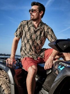 Ajrakh-Kurzarmhemd -Bekleidungsverkauf Geschäft EC10 7369 DF 2