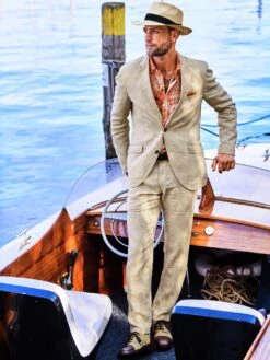 Ibiza-Anzughose Sand -Bekleidungsverkauf Geschäft EC24 7993 DE 1